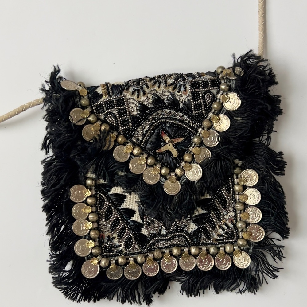 Black and Gold Embellished Women's Bag